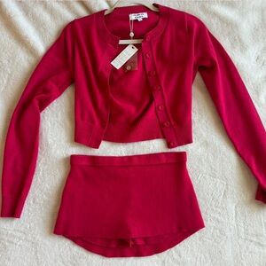 Frankie's Bikinis Marialla Cloud Knit Skort and Cloud Knit Button Up Cardigan
